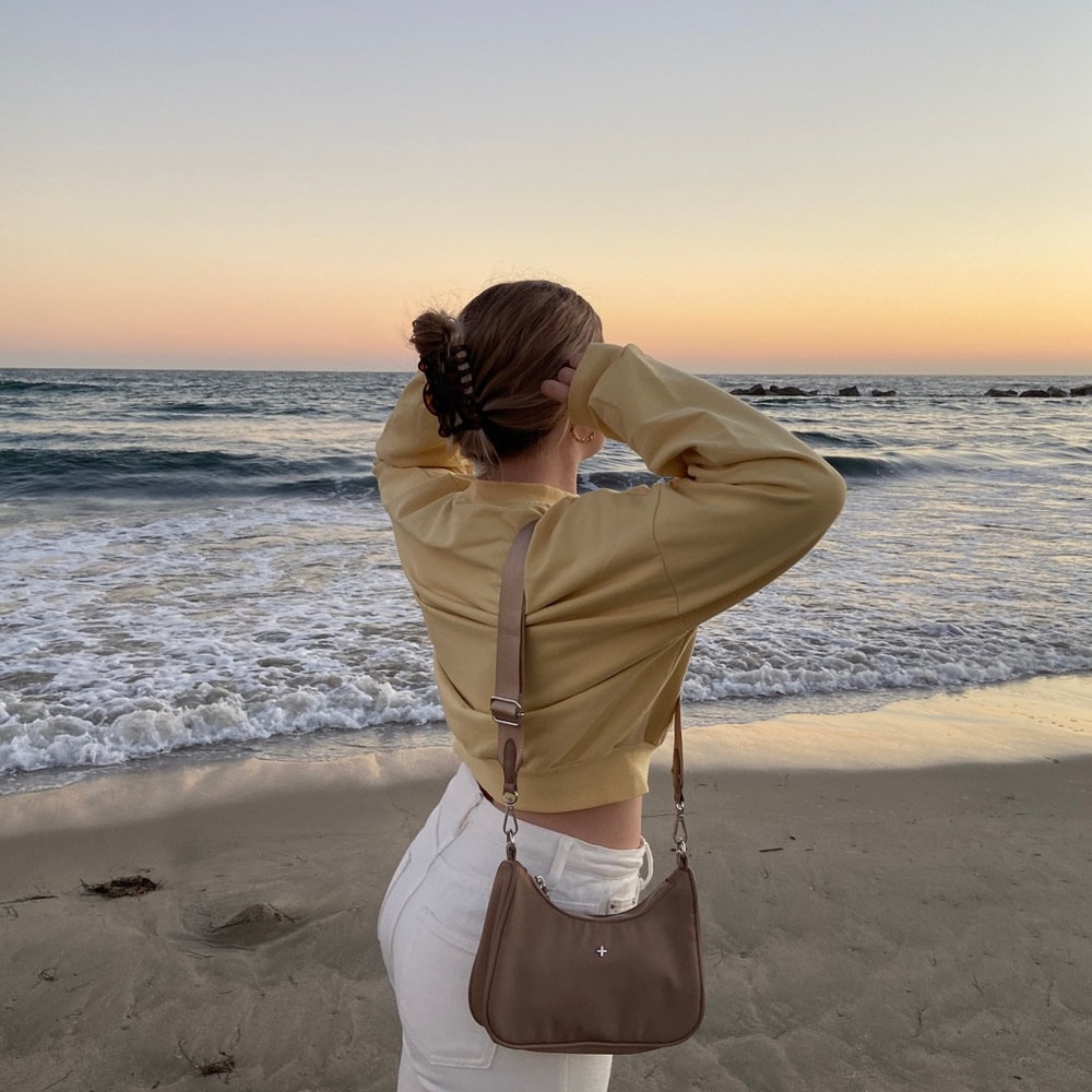 yellow cropped sweatshirt
